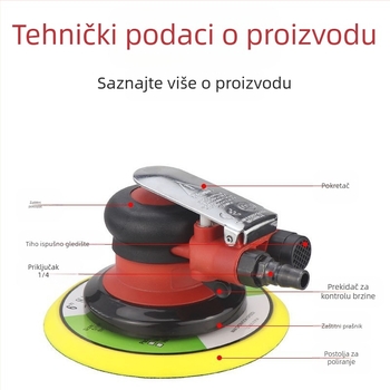 Sea Flying Shark A3 pneumatska ručna disk brusilica – industrijske klase, brušenje i poliranje metala
