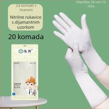 Dong Tao 8700 jednokratne nitrilne rukavice, otporne na kiseline i baze, protuklizne, vodootporne, s produženom duljinom