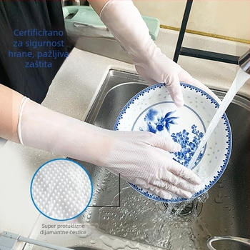 Dong Tao 8700 jednokratne nitrilne rukavice, otporne na kiseline i baze, protuklizne, vodootporne, s produženom duljinom