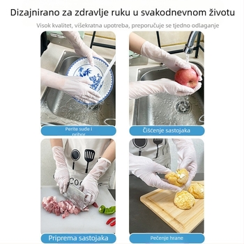 Dong Tao 8700 jednokratne nitrilne rukavice, otporne na kiseline i baze, protuklizne, vodootporne, s produženom duljinom