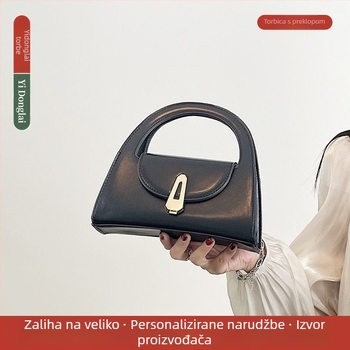 Crossbody torba od PU materijala, horizontalnog kvadratnog oblika, magnetska kopča, džep za mobitel, podstava od poliestera
