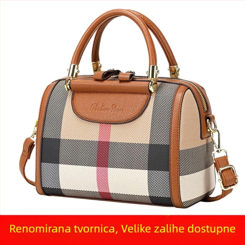 Ženska torba — gradska jednostavnost (PVC materijal, oblik jastuka, zatvarač, džep sa zipom, džep za ID)
