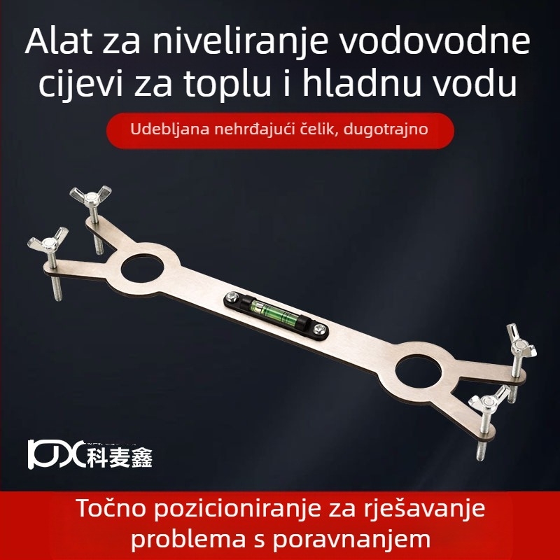 Tuš cijevni nivelator za toplu i hladnu vodu, nehrđajući čelik, polirani završetak, kompatibilan s cijevnim ključem — Kemaxin