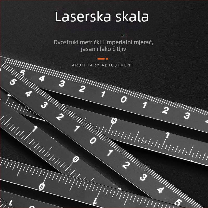 ATO Aluminijski lokator za rupe na pločicama, šestostruki sklopivi mjerač s univerzalnim bušilom za pločice, cigle i staklo