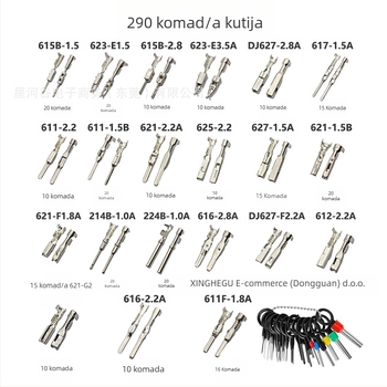 Set pinova za automobilski konektor, 690 kom, bakreni kontakti, jednopin konfiguracija, kompatibilno s muškima i ženskima konektorima za automobilsku elektroniku