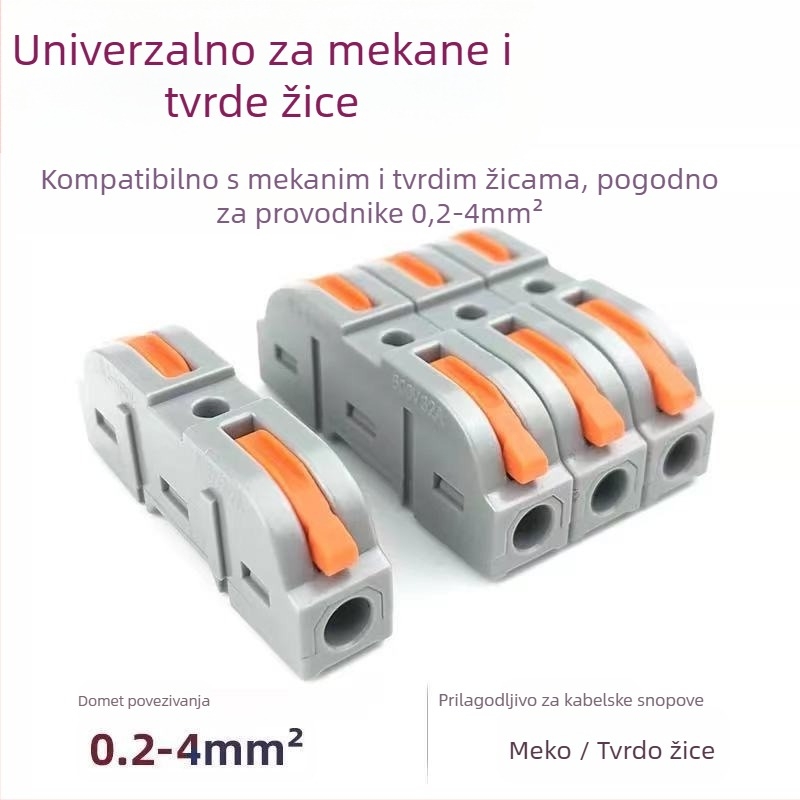 LT-211 Docking konektor za kabel, terminal, 1 ulaz/1 izlaz, set od 60 komada, za napajanje, Ice Rain