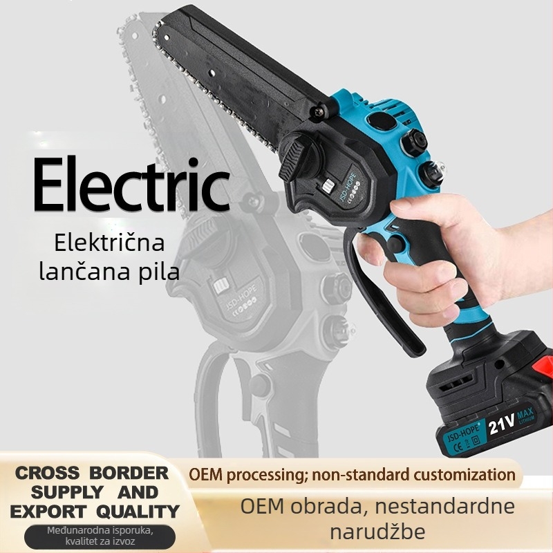 Ručna električna lančana pila s punjivom litijskom baterijom, 220V, lanac od aluminijske legure