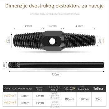 Ekstraktor polomljenog vijka za slavinu – za trokutasti ventil; alat za popravak cijevi od nehrđajućeg čelika za kućnu instalaciju