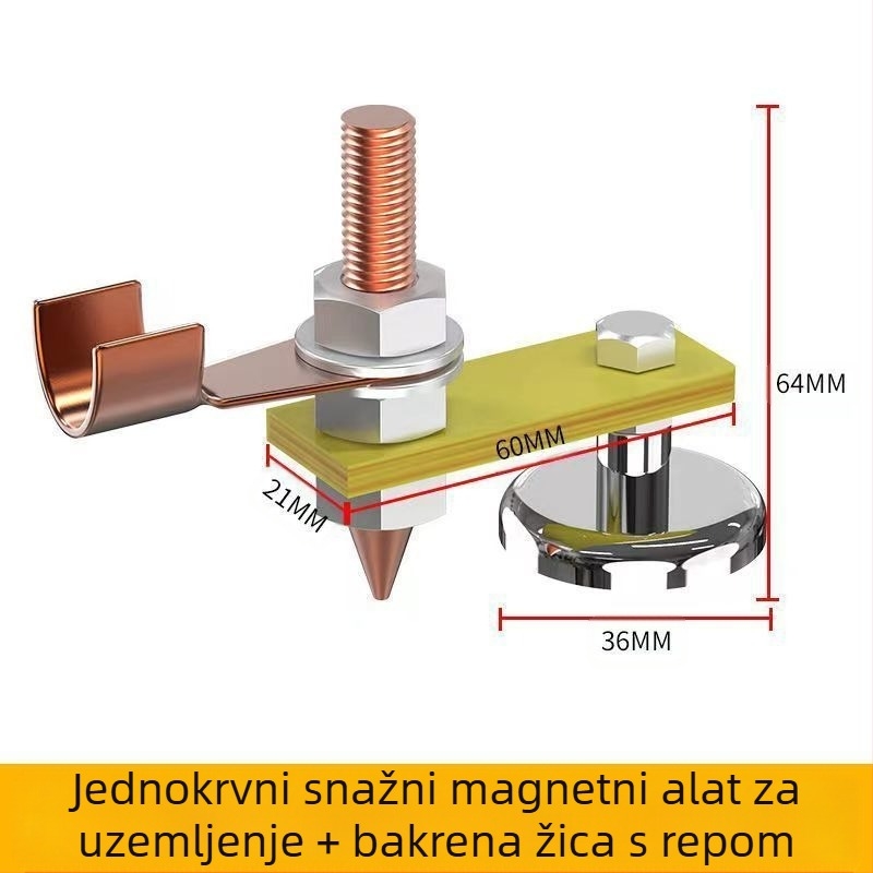 Zavarivač uzemljivač s jakim magnetskim vrhom – kategorija: ključ; Materijal: 1; Obrada: Ne; Marka: Drugo