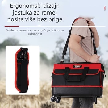 Yileqi torba za alat na kotačima – višestruka upotreba, otporna na habanje i vodootporna Oxford tkanina, stil ručno/ramena/prekrižno nošenje, serija D105