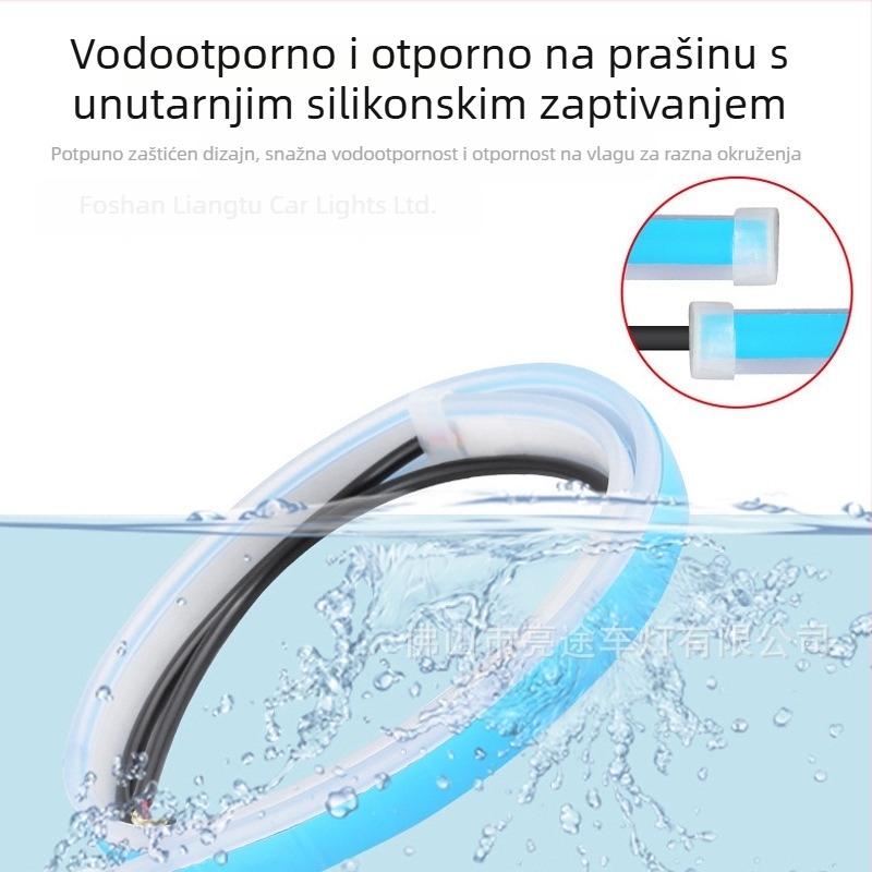 Univerzalno auto LED svjetlo za poklop haube, fleksibilna silikon vodilna svjetlosna traka, 12V, 9.5W, 50000 sati