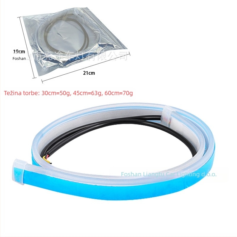 Univerzalno auto LED svjetlo za poklop haube, fleksibilna silikon vodilna svjetlosna traka, 12V, 9.5W, 50000 sati