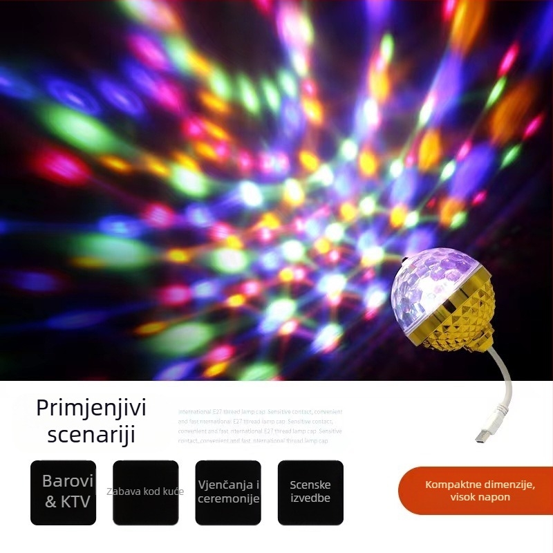 Holy Crossing XY-USB-02 Auto LED disko svjetlo, USB 5V, Rotirajuće, IP20