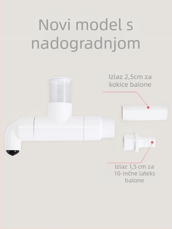 Višestruki punjač šljokicama za balone – prozirno punilo za napuhivanje s papirnatim listovima, plastična konstrukcija, za vjenčane dekoracije