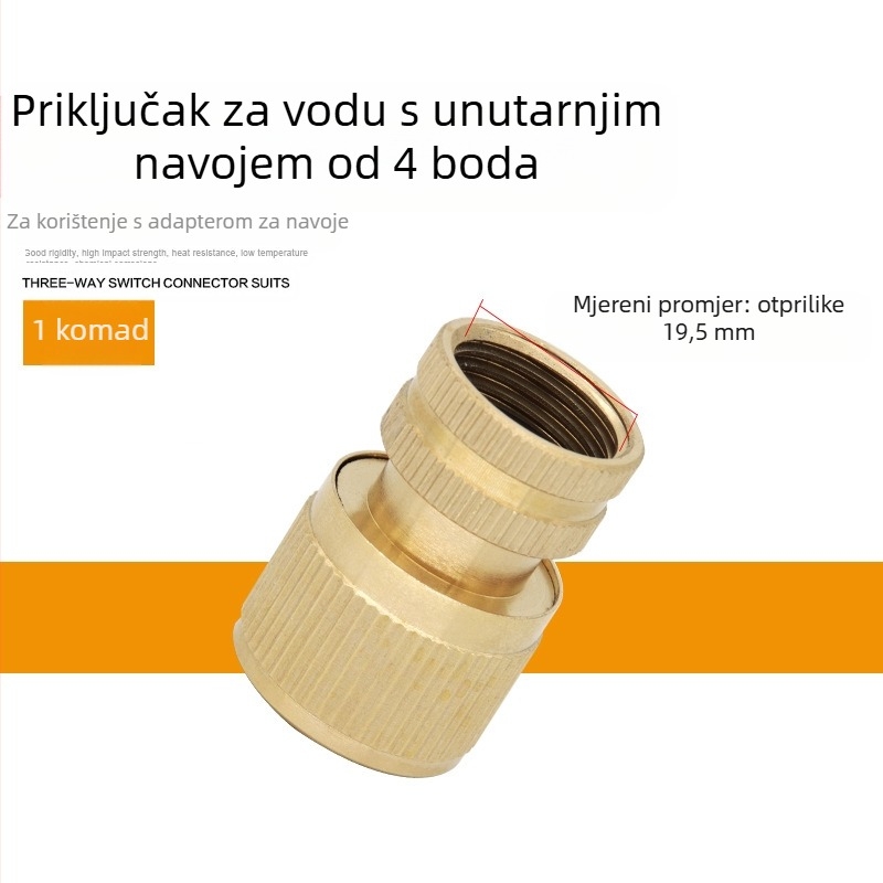 Bakreni brzi spoj za vodu s unutarnjim navojem za pištolu za pranje automobila – kompatibilno s Nipelom i krajnjim spojem