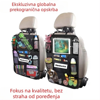 Torba za pohranu stražnjeg sjedala automobila, viseći organizator, Oxford tkanina, vodootporna, univerzalna kompatibilnost, s tiskom logotipa