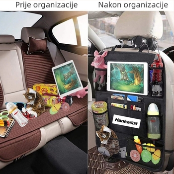 Torba za pohranu stražnjeg sjedala automobila, viseći organizator, Oxford tkanina, vodootporna, univerzalna kompatibilnost, s tiskom logotipa