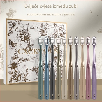 Ručna četkica za zube s mekanim vlaknima, široka glava, paket od 10 komada, model CXCK-06