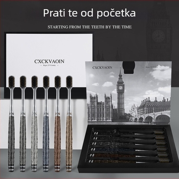 CXCKVAOIN četkica za zube s mekanim dlačicama za zaštitu desni, set od 6 komada, poklon kutija, model CXCK-03, ručna