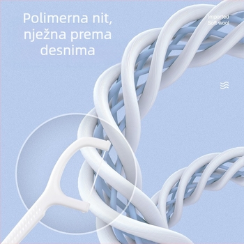 Floss štapići, ultratenki, jednokratni, plastični, individualno pakirani, 30–50 komada po pakiranju