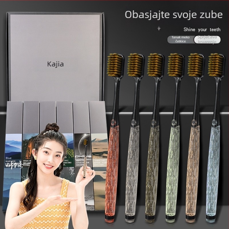 Ručna četkica za zube - Kaja, mekane vlakna, Model 668, 60 kom., kutija poklona, pojedinačno pakirano, za odrasle