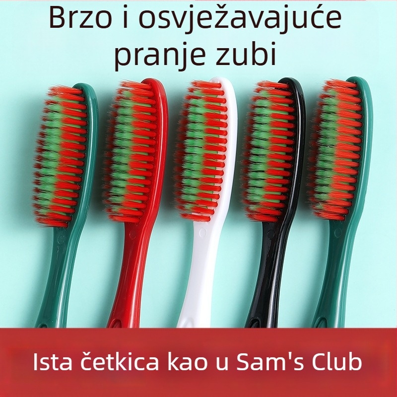 RAOYI odrasla četkica za zube s dugom glavom, paket od 5 komada, model XY7619, mekane vlasi