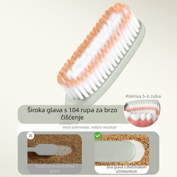 Ručna četkica za zube HK1138, inovativna treća generacija, duga glava i široka glava, učinkovito čišćenje, 37-sekundno brzo četkanje, 4 komada u pakiranju