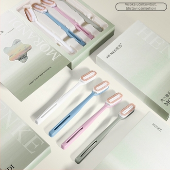 Ručna četkica za zube HK1138, inovativna treća generacija, duga glava i široka glava, učinkovito čišćenje, 37-sekundno brzo četkanje, 4 komada u pakiranju