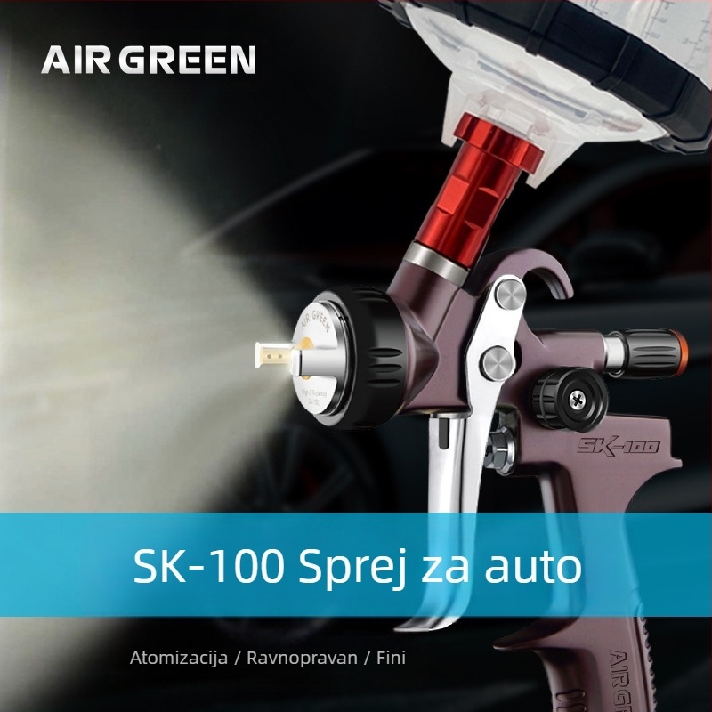 AIR GREEN SK100 pištolj za prskanje automobila, visoka atomizacija, tip posuda, za završni premaz automobila