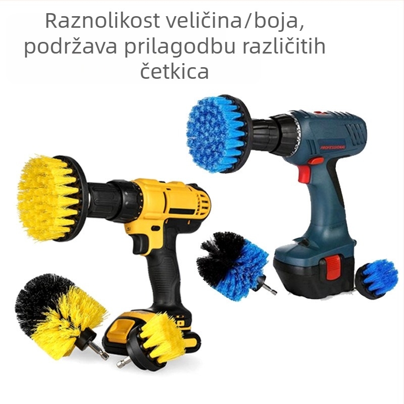 Ručna električna četka za čišćenje za kućnu upotrebu s zamjenjivim nastavcima – plastično kućište, težina 0,4 kg