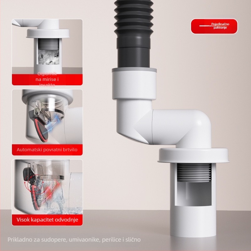 Čep za brtvljenje mirisa kanalizacije - ABS, model LH wall-row deodorant plug, vučni tip, moderni minimalistički dizajn