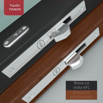 Vrezna brava za vrata s aluminijskim okvirom i staklom, model HY-302A/HY-302B, od željeza, moderni stil jednostavnosti