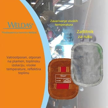 Zavarivačke zaštitne rukavice s štitnikom za ruku – aluminijska folija, kožna podstava, visoka temperatura otpornost, izolacija, zavarivanje