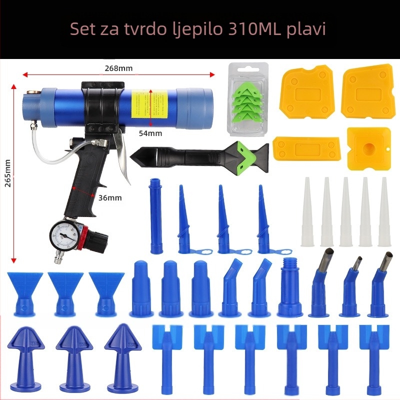 Sea Flying Shark Q3 pneumatski pištolj za ljepilo – za silikon i brtvila, težina 0,8 kg