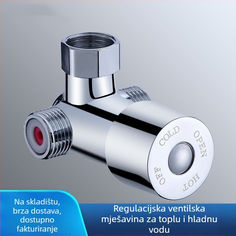 Mu Bin termostatski ventil za regulaciju temperature sa senzorom, slavina s 2 ulaza i 1 izlaz, 3-puta miješač za grijanje vode, model 62325, radni tlak 0.8 MPa, hladna 10°C, vruća 80°C