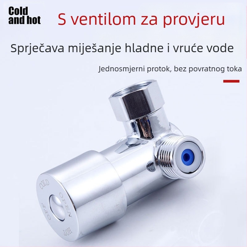 Mu Bin termostatski ventil za regulaciju temperature sa senzorom, slavina s 2 ulaza i 1 izlaz, 3-puta miješač za grijanje vode, model 62325, radni tlak 0.8 MPa, hladna 10°C, vruća 80°C
