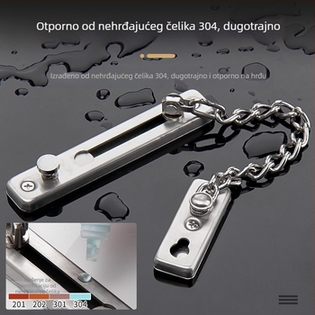 Verižna brava za vrata, dvopunktni mehanizam, nehrđajući čelik, Top Valley, suvremen stil