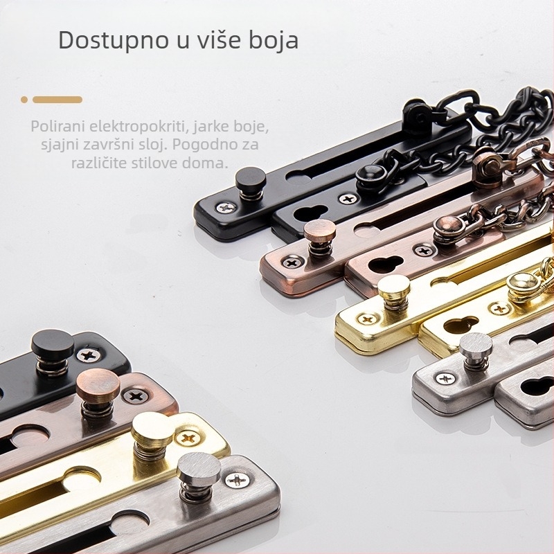 Verižna brava za vrata, dvopunktni mehanizam, nehrđajući čelik, Top Valley, suvremen stil