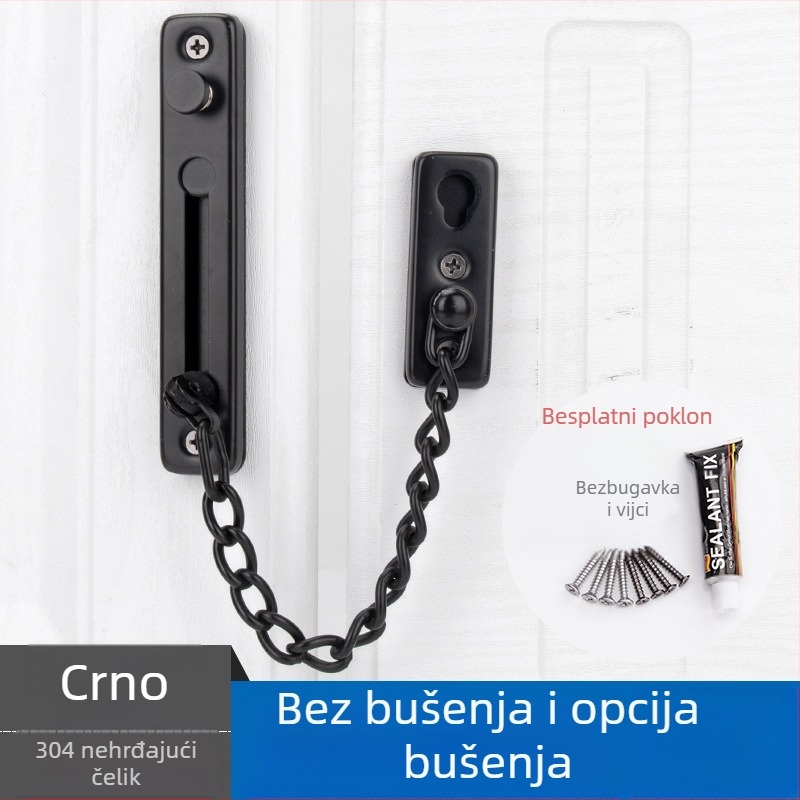 Verižna brava za vrata, dvopunktni mehanizam, nehrđajući čelik, Top Valley, suvremen stil