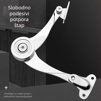 Hydraulična teleskopska potporna šipka za vrata ormarića, sklopiva, od cinka zlitine, elektroplakirano završno, model S0018