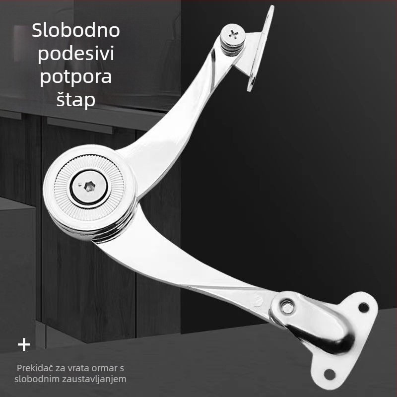 Hydraulična teleskopska potporna šipka za vrata ormarića, sklopiva, od cinka zlitine, elektroplakirano završno, model S0018