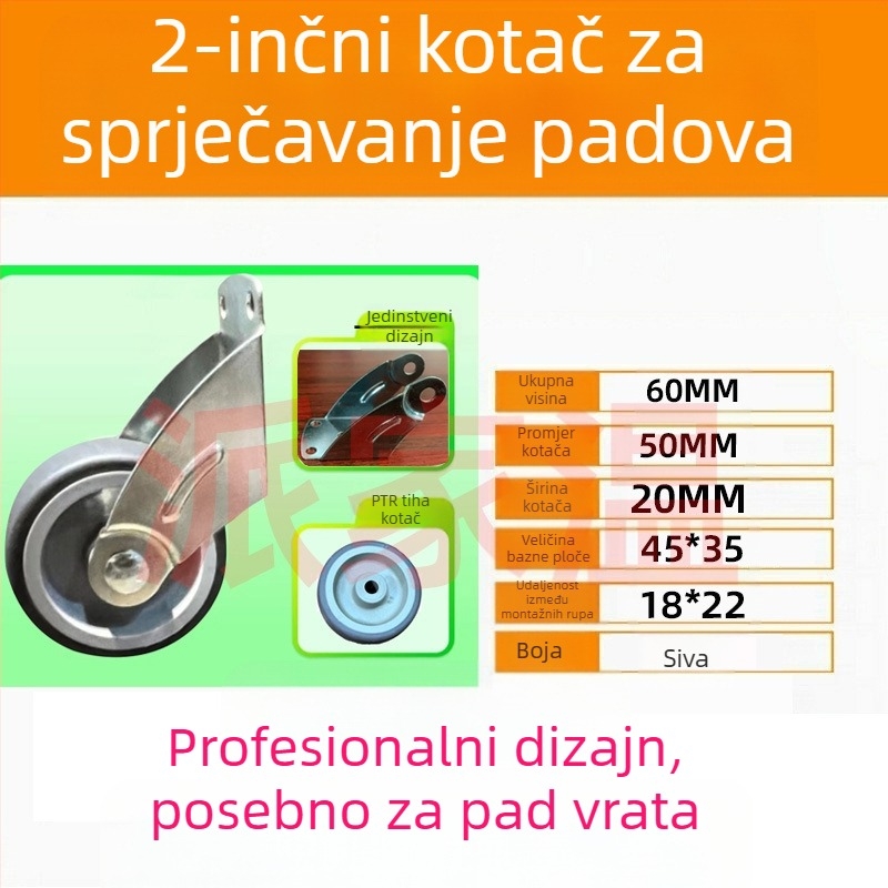Donji kotačić vrata – wolfram čelik, otporan na habanje, protiv naginjanja (anti-sagging), za drvena i metalna vrata – Paijia Wen