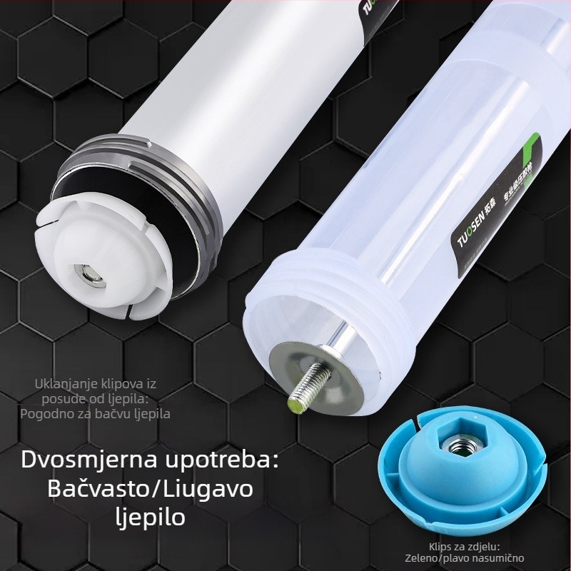 Ručni pištolj za zaptivanje za strukturno ljepilo, kapacitet 600 ml, aluminijsko tijelo, težina 0,7 kg, pogodan za strukturne zaptivanje