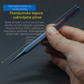 Pineta od titanija, pincete s ravnim i zavijenim vrhom, antimagnetne, za elektroniku