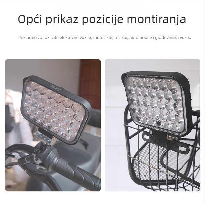 LED prednje svjetlo za električna vozila, željezni abažur svjetla, 12V, 21/33/42W, Mojiosaurus 007