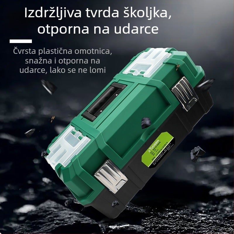 XTuosen Trostruko Sklopiva Kutija Za Alate — Prijenosna Vodootporna Plastična Kutija za Domaću Upotrebu i Održavanje Automobila