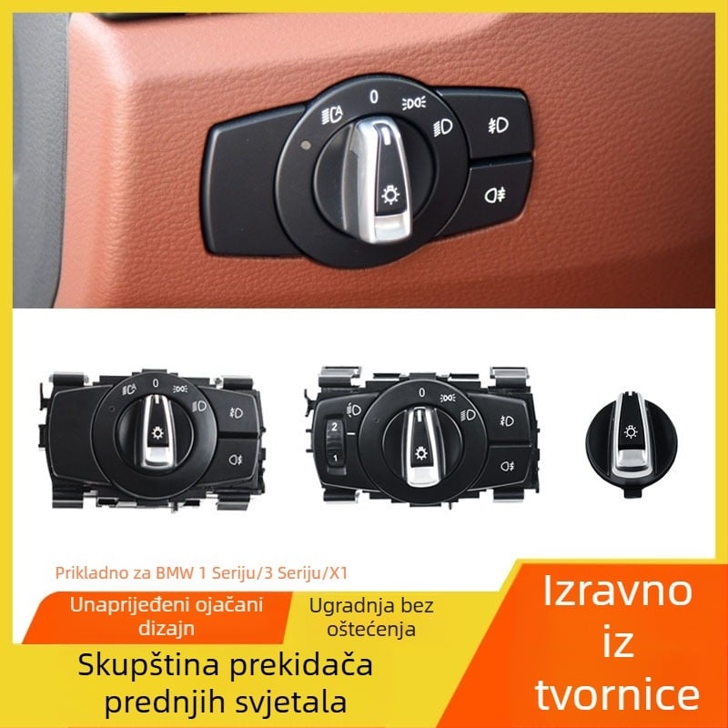 Poklopac prekidača svjetla za BMW Serija 1/Serija 3/X1, kompatibilan s E81/E82/E87/E88/E90/E91/E92/E93/E84, ABS+PC
