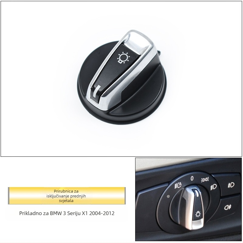 Poklopac prekidača svjetla za BMW Serija 1/Serija 3/X1, kompatibilan s E81/E82/E87/E88/E90/E91/E92/E93/E84, ABS+PC