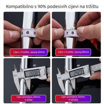 Tuš štanga bez bušenja, prilagodljiv nosač i nastavak za mlaznicu
