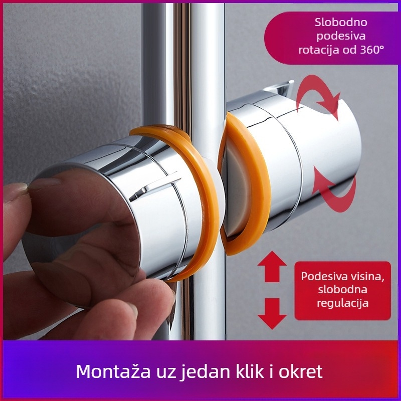 Tuš štanga bez bušenja, prilagodljiv nosač i nastavak za mlaznicu
